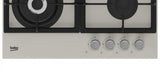 Beko Plita pe gaz Plita pe Gaz Beko HILW64225SBG | 60cm, 4 Arzatoare, Sticla Gri, Wok