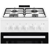 Electrolux Aragaz Electrolux, Gaz, 4 arzatoare, Aprindere integrata plita si cuptor, Siguranta plita si cuptor, Autocuratare catalitica, Grill electric, Rotisor, 50 cm, Alb