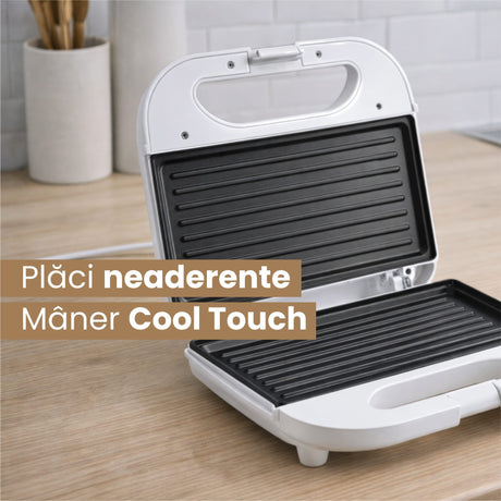 Daewoo SDA Sandwich maker Sandwich Maker Daewoo DSM25W | 800W, Placi Neaderente, Termostat, Alb