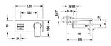 Duravit Baterie lavoar Duravit, Manhattan single lever basin mixer concealed installation, incastrat, montare pe perete, monocomanda, proiectie 189mm, necesita corp instalare GK1900004000, crom