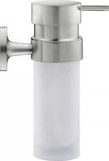 Duravit Suport cu pahar Duravit, Soap dispenser Starck T, brushed stainless incl. white frosted glass, montare pe perete, fixare ascunsa, metal/sticla, crom mat