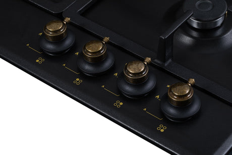 NobeLTek BI Plita pe gaz Plita pe Gaz NobeLTek BI NHBG-9744RANT | Aprindere Buton, Gratare Fonta, Design Rustic, Antracit