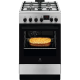Electrolux Aragaz Electrolux, Mixt, 4 arzatoare gaz, Gratare de fonta, Cuptor electric, Timer electronic, Grill electric, Clasa A, 50cm, culoare inox
