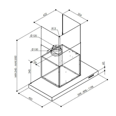 Faber A Hota decorativa Hota Decorativa Faber LUFT X A90 110.0456.293 | 90cm, 720m³/h, A, Inox