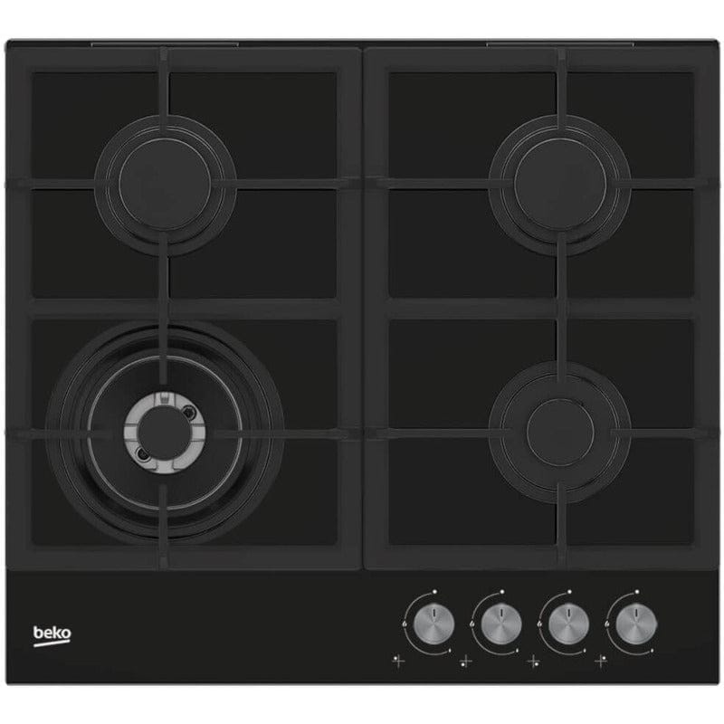 Beko Plita pe gaz Plita pe gaz Beko HILW64225S | 60cm, 4 arzatoare, Wok, Sticla neagra