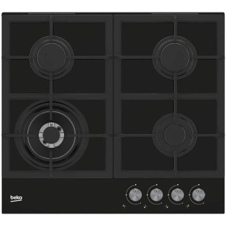 Beko Plita pe gaz Plita pe gaz Beko HILW64225S | 60cm, 4 arzatoare, Wok, Sticla neagra