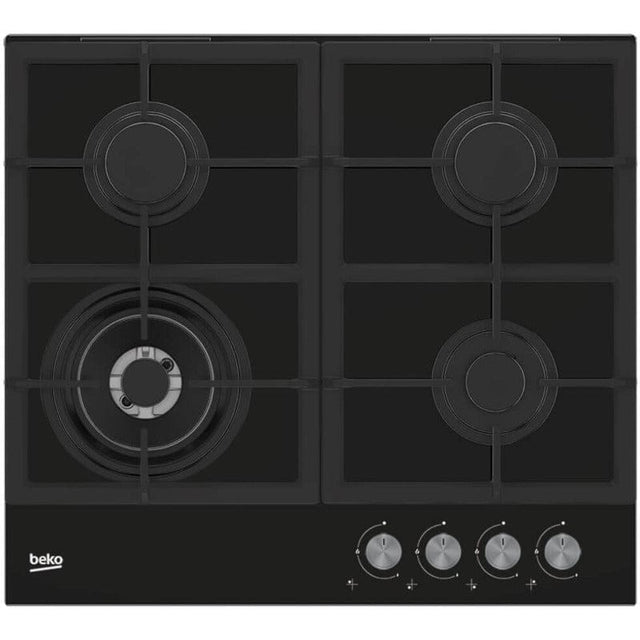 Beko Plita pe gaz Plita pe gaz Beko HILW64225S | 60cm, 4 arzatoare, Wok, Sticla neagra