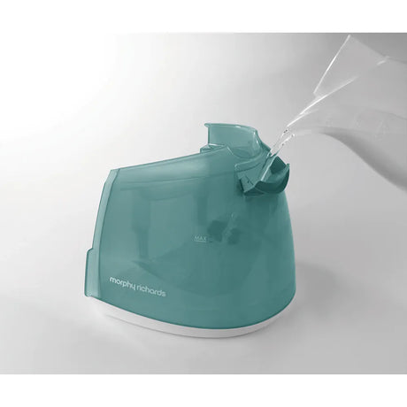 Morphy Richards Statie de calcat, Morphy Richards, Power steam Intellitemp, 2600W, 5 bar, 1.5l functie Intellitemp, Talpa Ceramica, 110g/min, 190g debit de abur continuu, Alb/Verde