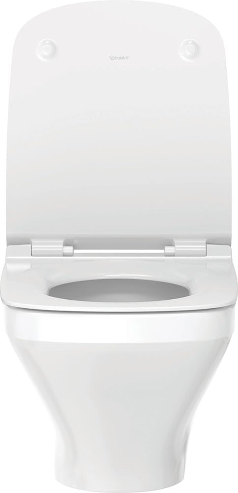 Duravit Vas wc + capac Duravit, Toilet wall-mounted DuraStyle,riml. Seat and cover with soft closure, suspendat, evacuare orizontala, cu capac (0063790000), soft close, alb