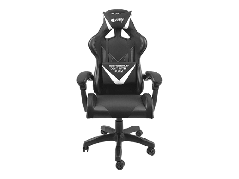 FURY Scaun gaming FURY AVENGER L, material piele ecologica+polyester, reglabil pe inaltime, greutate maxima suportata 150 kg, inaltime scaun reglabil 46.5 - 56.5 cm, spatar ajustabil 180°, dimensiuni roti