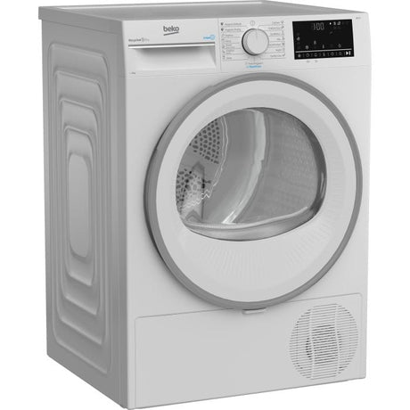 BEKO Uscator de rufe Beko, Pompa de caldura, 8 kg, 15 programe, Clasa C, RecycledDry, Motor ProSmartT Inverter, OptiSense, Aquawaver, Alb