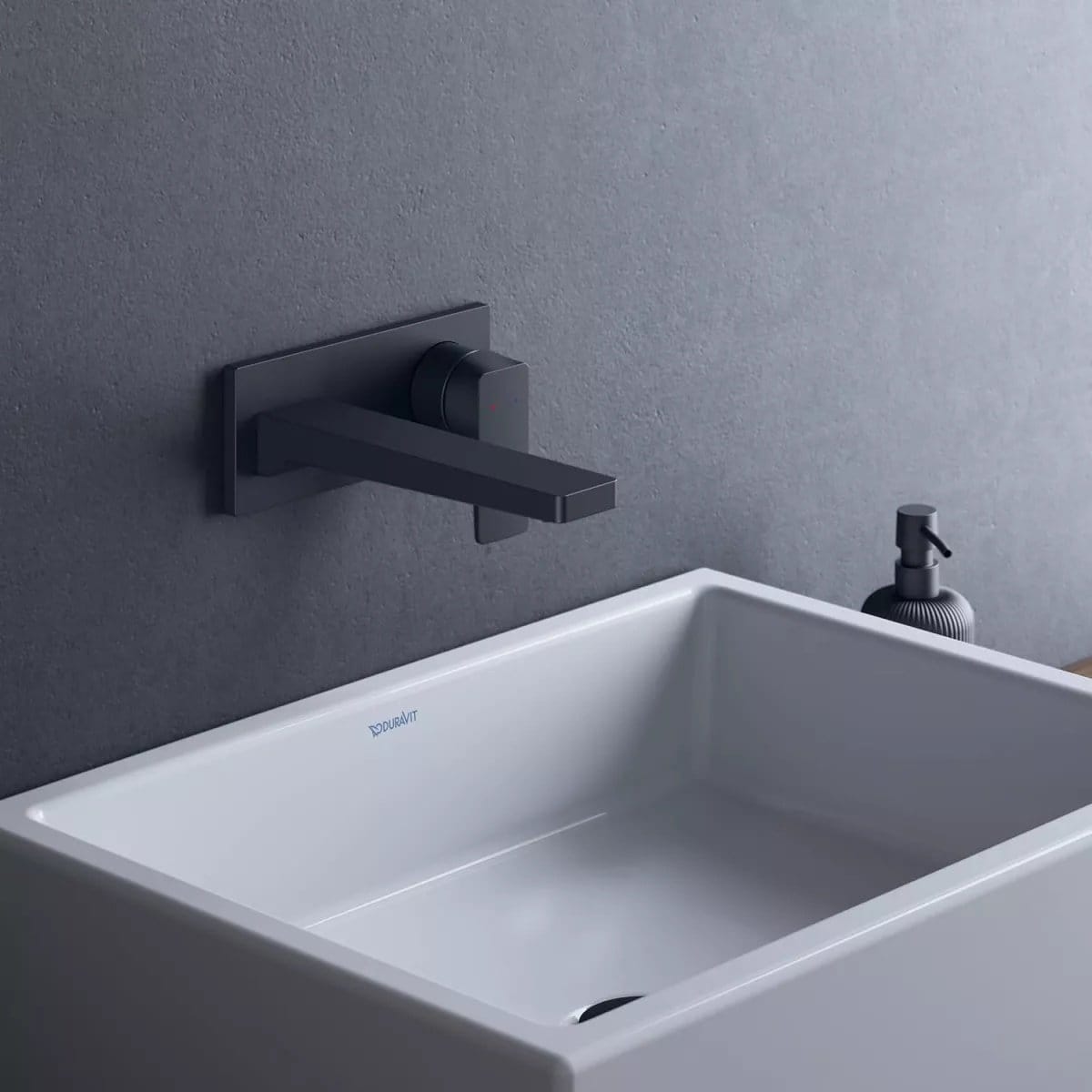 Duravit Baterie lavoar Duravit, Manhattan single lever basin mixer concealed installation, incastrat, montare pe perete, monocomanda, proiectie 189mm, necesita corp instalare GK1900004000, schwarz mat, negru mat