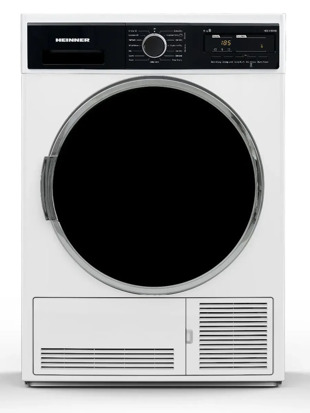 [RESIGILAT] Uscator de rufe Heinner HCD-V904B | 9kg, Condensare, Clasa B, 15 programe, Display LED, 59.6x60.9x84.5cm