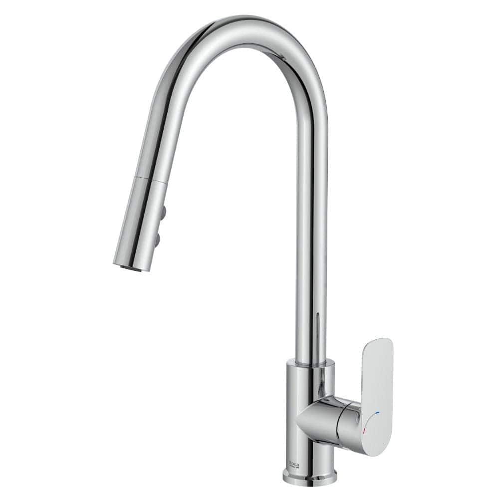 Roca Baterie chiuveta Baterie Bucatarie Roca Cala A5A816EC00 | Monocomanda, Pipa Inalta Tip U, Dus Extractabil, Crom