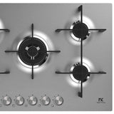 Master Kitchen Plita gaz Master Kitchen, gama Edge, design inox, 75 cm, 5 arzatoare plate, gratare fonta, arzator coroana tripla, aprindere integrata, sistem siguranta