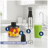 Daewoo SDA Blender Blender Daewoo DHB100X | 1000W, 6 Viteze + Turbo, Tija Inox, Accesorii