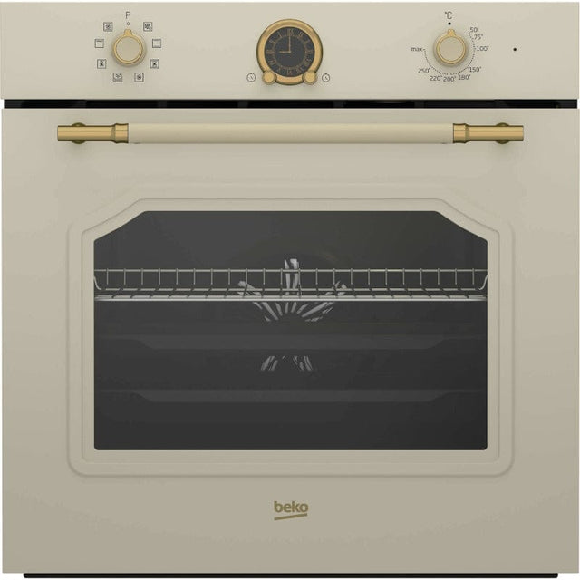 Beko Cuptor incorporabil Cuptor Incorporabil Beko RBIM19200CD | 72L, Clasa A, 8 Programe, Retro Crem, 59.4x56.7x59.5cm