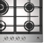 Master Kitchen Plită pe gaz Master Kitchen Edge 60 cm, inox, 4 arzătoare, grătare fontă, arzător Wok, aprindere integrată, sistem de siguranță