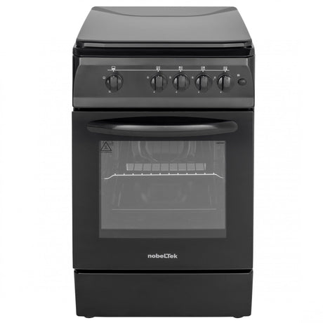 NobeLTek Cooking Aragaz Nobeltek, 50x60, plita si cuptor pe gaz, aprindere electrica, siguranta plita si cuptor, echipat cu diuze GPL, diuze GN de schimb, capac tabla, negru