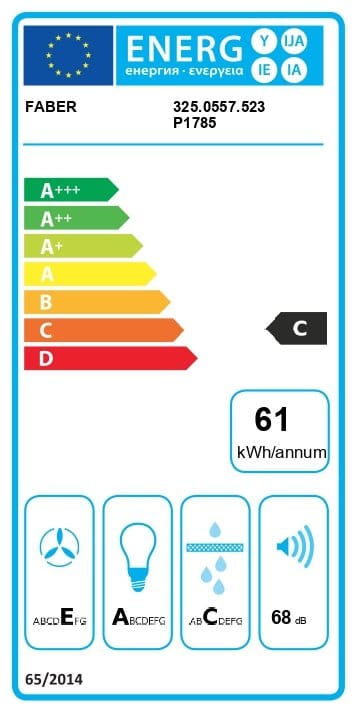 Faber B Hota decorativa Hota Decorativa Faber RAY SRM LED X/V A60 325.0557.523 | 60cm, 420m³/h, Inox