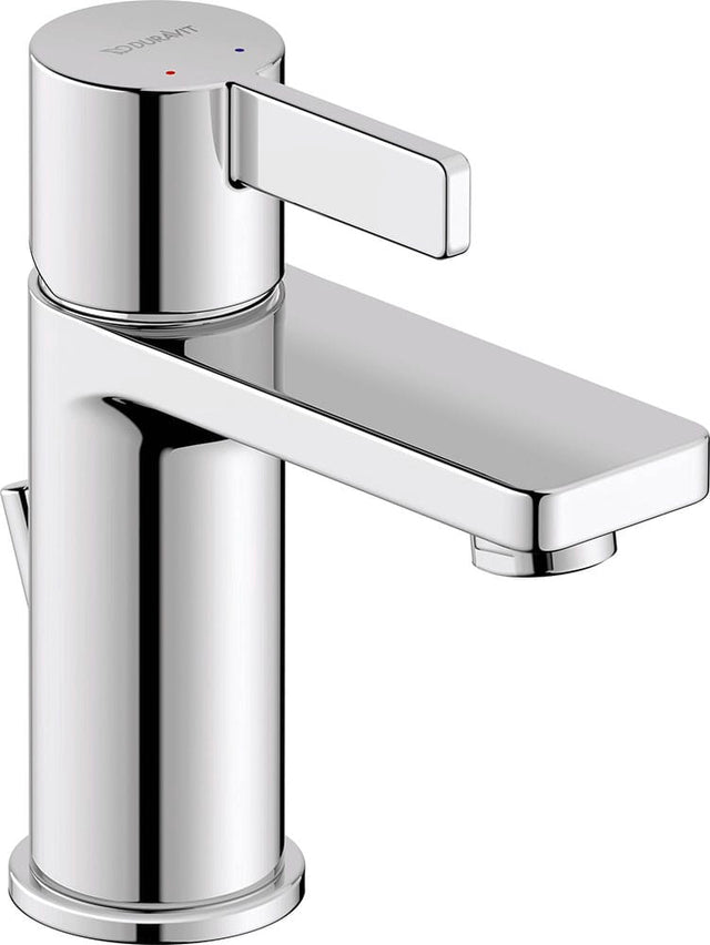Duravit Baterie lavoar Duravit, D-Neo Single lever basin mixer S with pullrod, monocomanda, marime S, cartus ceramic, set evacuare cu tija, crom