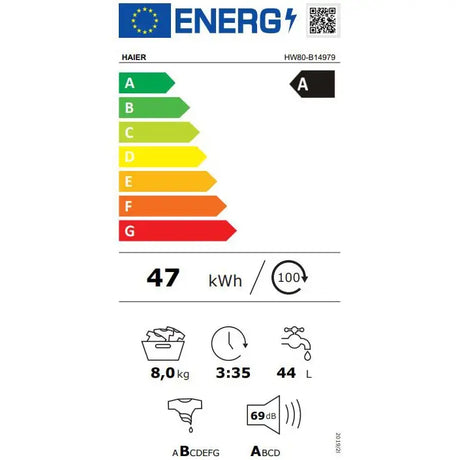 Haier Masina de spalat rufe Masina de spalat Haier HW80-B14979-S | 8kg, 1400rpm, A, Motor Direct Motion, Steam, 59.5x46x85cm