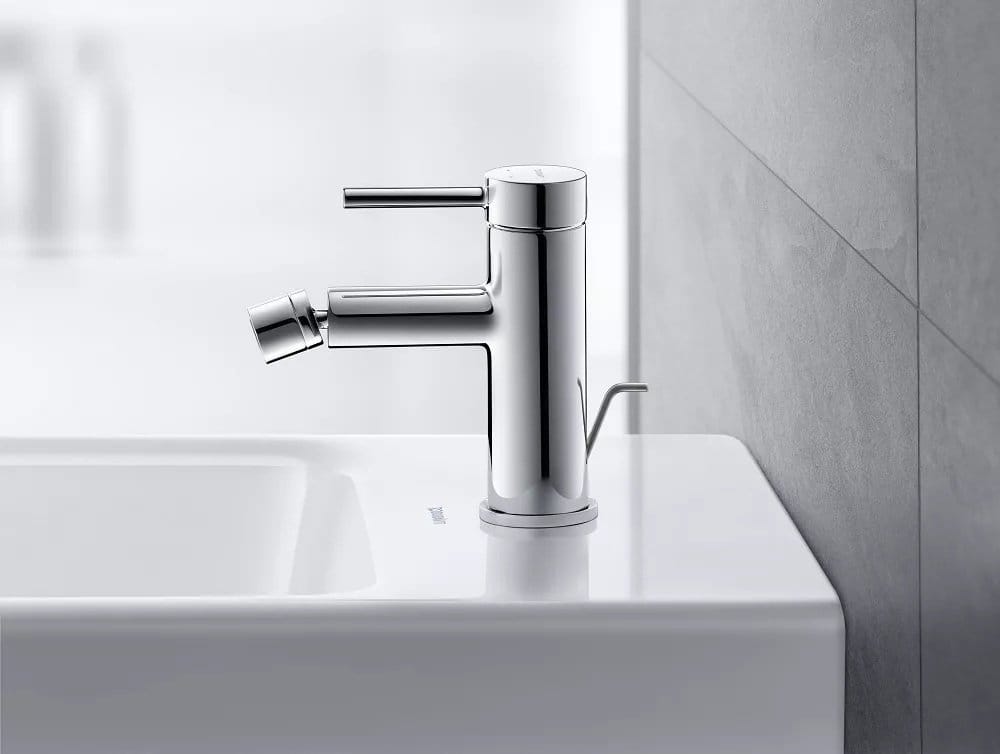 Duravit Baterie bideu Duravit, Circle single lever bidet mixer, monocomanda, cartus ceramic, set evacuare cu tija, crom