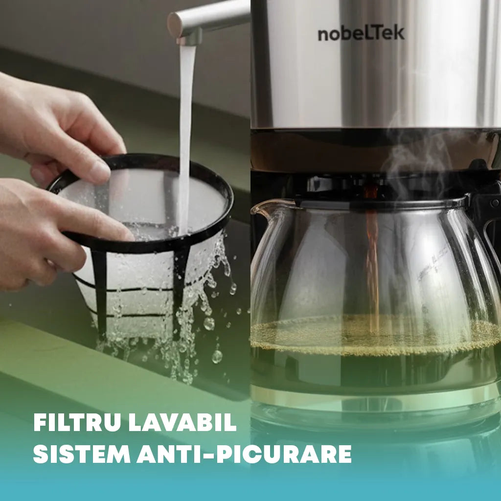 NobelTek SDA Cafetiera Cafetiera NobelTek NCM75B | 750W, 1.25L, Anti-picurare, Mentinere cald