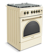 NobeLTek Cooking Aragaz rustic Nobeltek, 60x60, plita gaz, cuptor electric, aprindere electrica, iluminare cuptor, gratare fonta, echipat cu diuze GPL, diuze GN de schimb, bej
