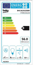 Beko Hota decorativa Hota decorativa Beko BHCA62422BBH | 400m3/h, 3 trepte, LED, filtre carbon