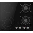 Hansa Plita incorporabila Plita Incorporabila Hansa BHMS61414030 | 60cm, Mixta Gaz/Electric, 2 Arzatoare, 2 Zone, Sticla Neagra