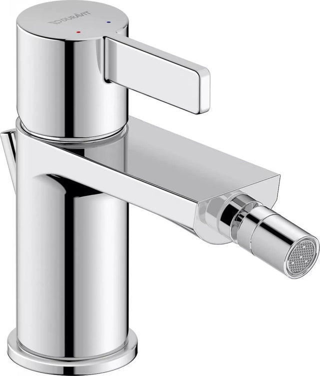 Duravit Baterie bideu Duravit, D-Neo Single-lever bidet mixer, monocomanda, cartus ceramic, set evacuare cu tija, crom