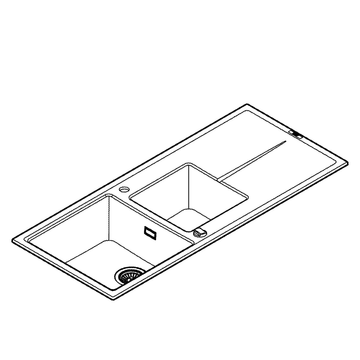 Grohe Chiuveta bucatarie Chiuveta Grohe K400 31643AP0 | 116x50cm, 2 Boluri, Granit Negru