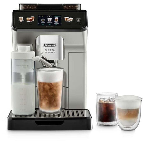 DELONGHI Expressor automat Delonghi Eletta Explore ECAM450.65.S EX:4, Cold Brew, Cold Extraction, Wi-fi, +50 Bauturi, tactil, Bean Adapt
