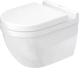 Duravit Vas wc Duravit, Toilet wall mounted 54 cm Starck 3 white, washdown, Durafix, rimless, suspendat, evacuare orizontala, fara capac (0063810000, 0063890000), alb