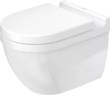 Duravit Vas wc Duravit, Toilet wall mounted 54 cm Starck 3 white, washdown, Durafix, rimless, suspendat, evacuare orizontala, fara capac (0063810000, 0063890000), alb
