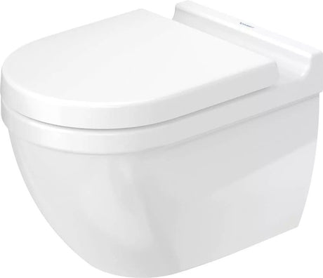 Duravit Vas wc Duravit, Toilet wall mounted 54 cm Starck 3 white, washdown, Durafix, rimless, suspendat, evacuare orizontala, fara capac (0063810000, 0063890000), alb