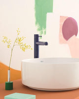 Roca Baterie lavoar Roca, Gama NU, monocomanda, marime S, levier metalic PIN, cartus ceramic, fara set de evacuare, cobalt blue, albastru