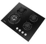 Hansa Plita incorporabila Plita Incorporabila Hansa BHGI63112035 | 60cm, 4 Arzatoare, WOK, Gratar Fonta, Sticla Neagra, 60x51x9cm