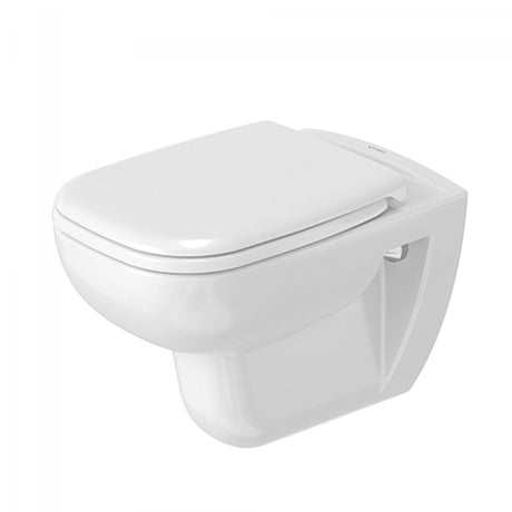 Duravit Vas wc + capac Duravit, Toilet-set w/m D-Code rimless washdown model, incl.s&c, w.SC, suspendat, evacuare orizontala, cu capac (0067390000), soft close, alb