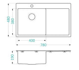 PC-Doc.ro Baterie chiuveta Pachet Chiuveta Bucatarie Alveus Quarto 30 + Baterie Tonia 1124384+1129055 | Inox, Cuva Stanga, Finisaj Periat