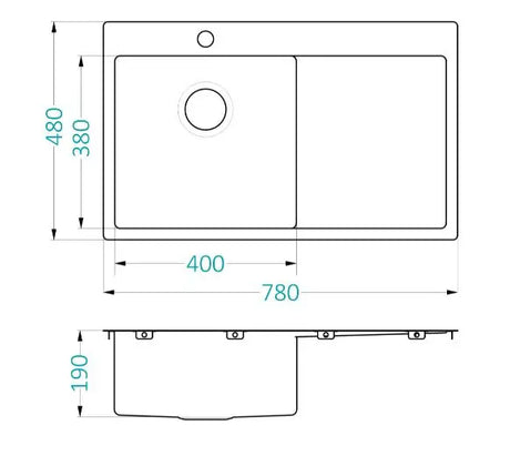 PC-Doc.ro Baterie chiuveta Pachet Chiuveta Bucatarie Alveus Quarto 30 + Baterie Tonia 1124384+1129055 | Inox, Cuva Stanga, Finisaj Periat