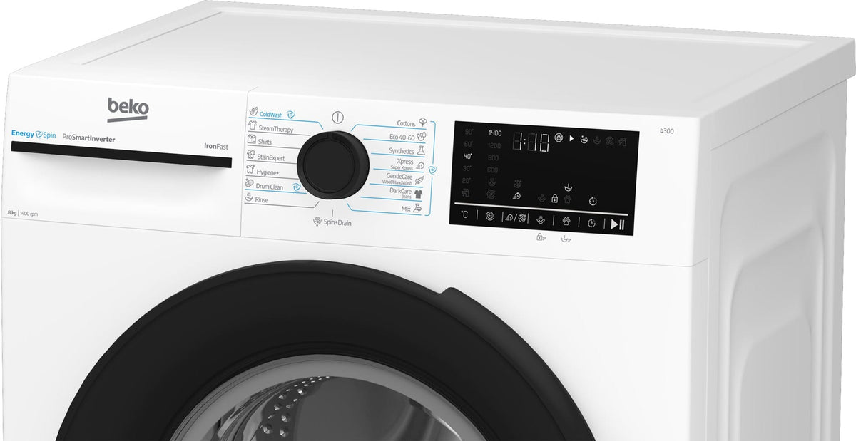 Beko Masina de spalat rufe Masina de spalat rufe Beko BM3WFUS48415WBEE | 8kg, Clasa A, 1400rmp, Motor ProSmartInverter