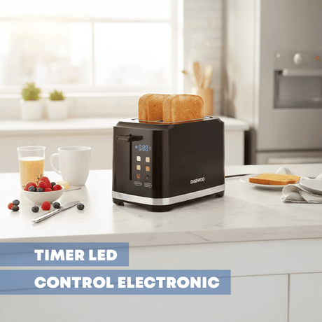 Daewoo SDA Prajitor de paine Prajitor de paine Daewoo DBTCT80B | 800W, Display LED, Cool Touch, Negru