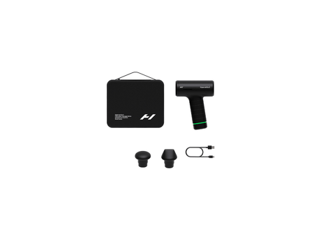 Hyperice Aparat masaj Pistol masaj cu vibratie Hyperice Hypervolt Go3, 5 viteze de percutie, motor 1500-2500rpm, 2 capete, geanta de transport premium, autonomie baterie pana la 4h, Black