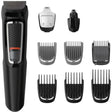 Philips Aparat de tuns barba si parul 9 in 1 Philips Multigroom, Lameac cu ascutire, Acumulator, 6 piepteni par fata si cap, Negru