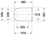 Duravit Capac WC Capac WC Duravit D-Code 0060310000 | Alungit, Alb, Balamale Inox