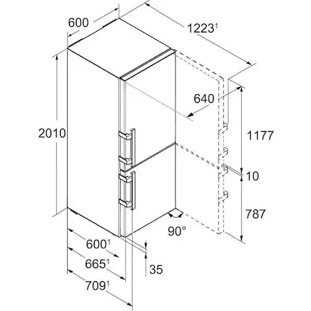 PC-Doc.ro Combina frigorifica Combina frigorifica Liebherr CBNes 4898 | 338L, No Frost, BioFresh, Clasa C, 60x66.5x201cm