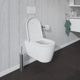 Duravit Vas wc Duravit, Toilet WM 570mm ME by Starck white washdown, Durafix, suspendat, evacuare orizonatala, fara capac (0020010000, 0020090000), alb