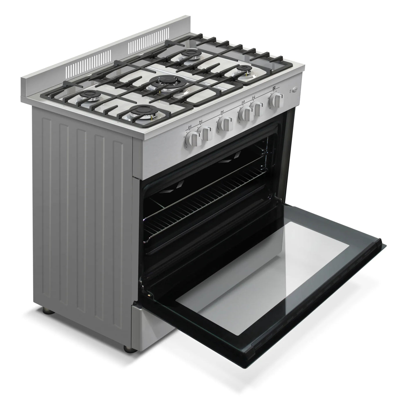 NobeLTek Cooking Aragaz Aragaz Nobeltek NLT SP6903IX/FG1 | 60x90cm, 5 Arzatoare Gaz, Cuptor Gaz 102L, Inox, 90x59.5x88cm